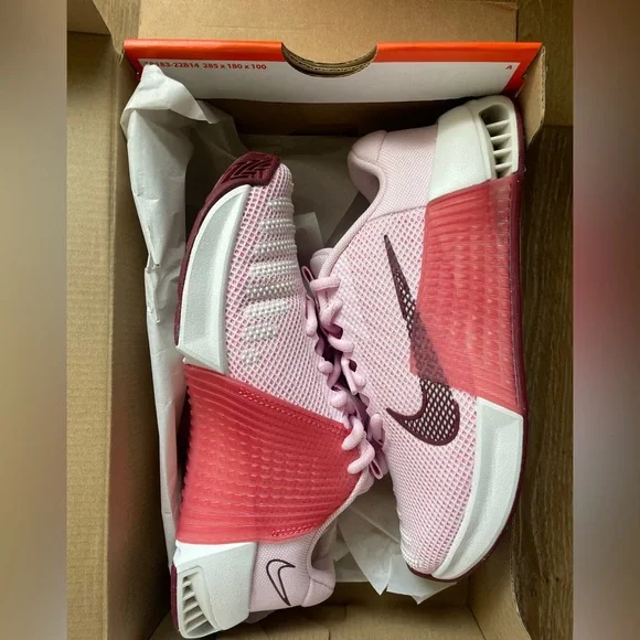 Nike Women's Pink and Red Metcon 9 Athletic Shoes - Picture 4 of 4